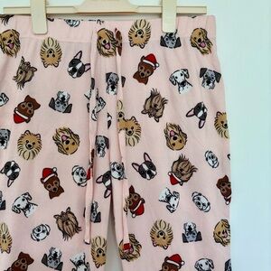 Pink dog print pajama pants